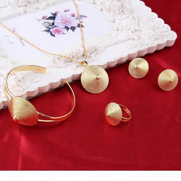 

d sky balent bao brass ethiopian bamboo hat cap jewelry 24k gold gf african wedding sets women ethiopian, Black