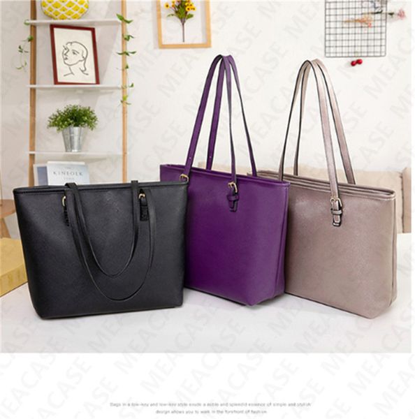 

ks women one-shoulder bag designer pu leather handbags large capacity tote bag for ladies luxury fashion casual travel bags d7306, Black