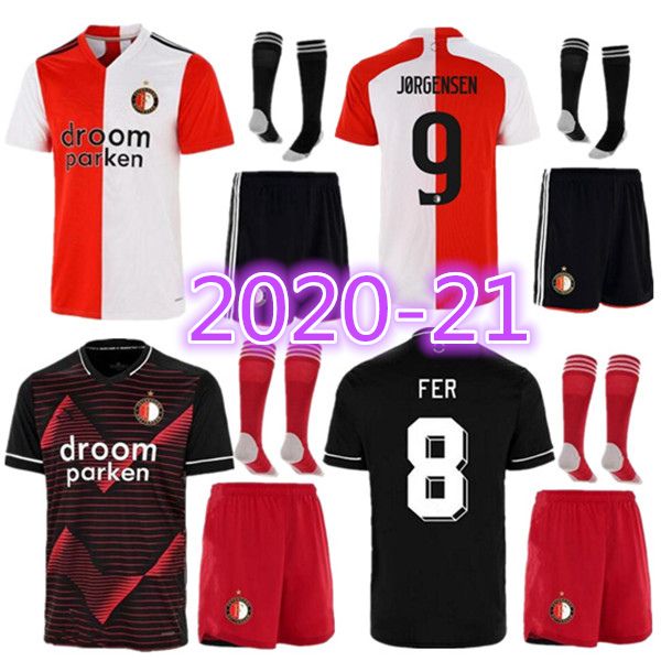 

feyenoord 2021 soccer jersey away berghuis fer jorgensen narsingh bozenik 20 21 men kids kit thailand quality football kit, Black