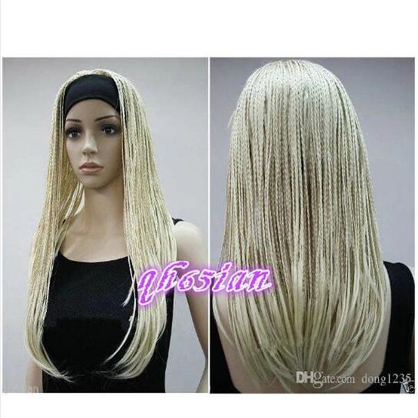 

fashion unique blonde man-made braided wig/braids cosplay wigs, Black