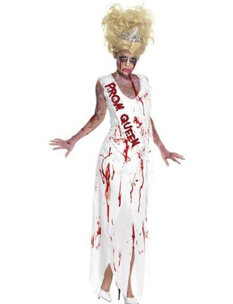 

women prom queen role play long dress carnival zombie scary costume mummy witch halloween clothes cosplay, Black;red