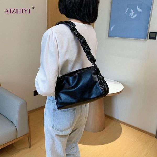 

women small evening clutch pleated solid shoulder handbag daily elegant totes youth ladies simple versatile bag