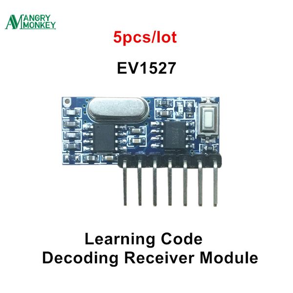 

5 pieces 433mhz rf receiver learning code decoder module 433 mhz wireless 4 channel output diy kit for remote 1527 encoding