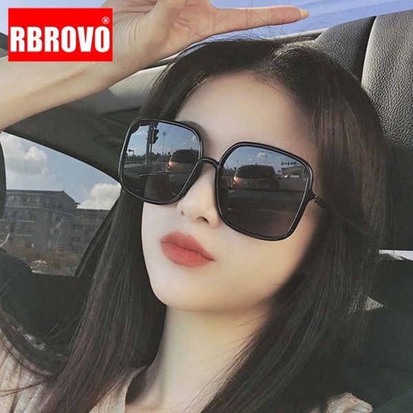 

rbrovo square oversized sunglasses women brand designer glasses women/men luxury sunglasses women vintage oculos de sol feminino, White;black