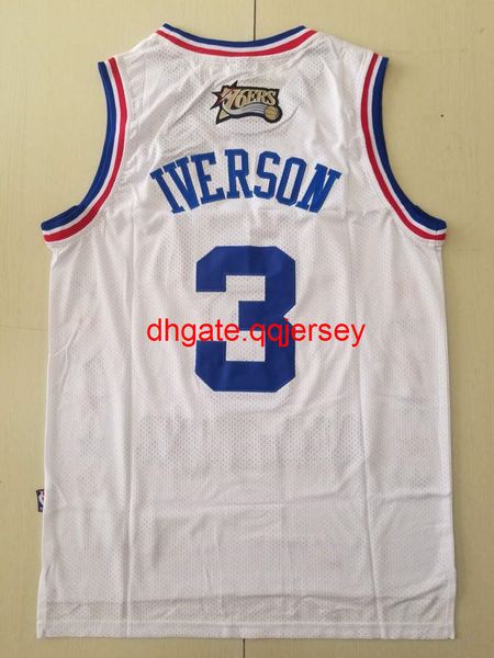 

men's all-star 2003 #3 allen iverson white retro jersey, Gray