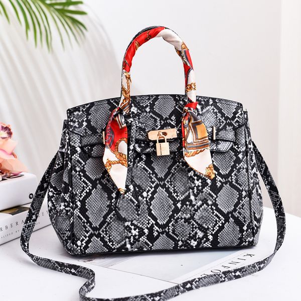 

serpentine pattern handbags women bags leather shoulder bags lady large capacity crossbody hand bag ladies casual tote messenger bag
