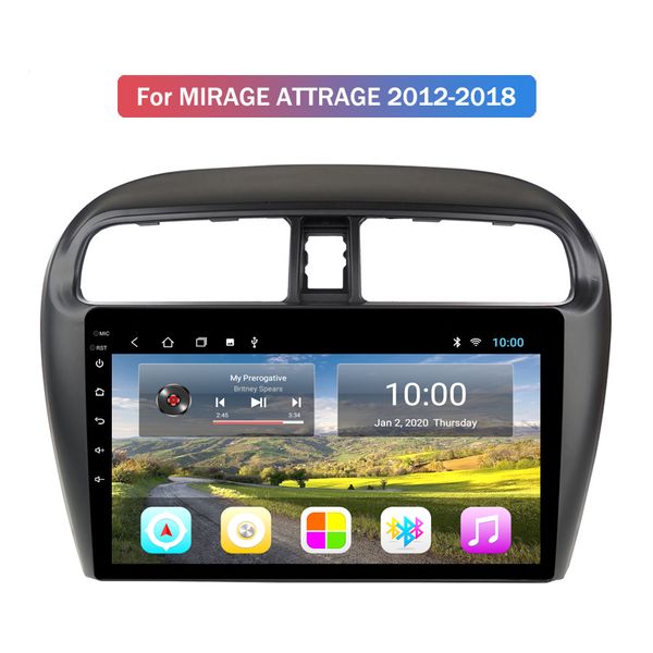 Auto MP5-Player-Video-Stereo für Mirage Attrae 2012-2018 Radio USB AUX FM Bluetooth HD Kapazitiver Touchscreen mit Mikrofon