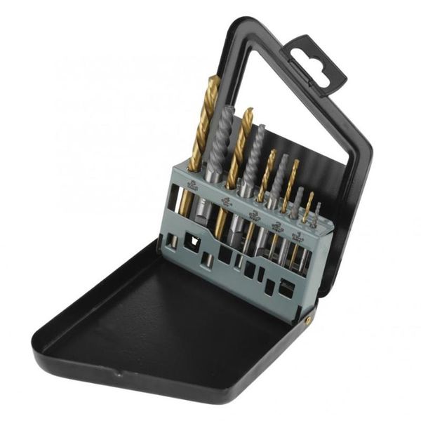 

5pcs screw extractor + 5pcs left hand cobalt drill bits set bolt remover easy out kit