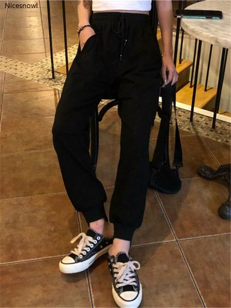 

white sweatpants women high waist trousers women loose casual hippie pants joggers hip hop sweat pants fashion, Black;white