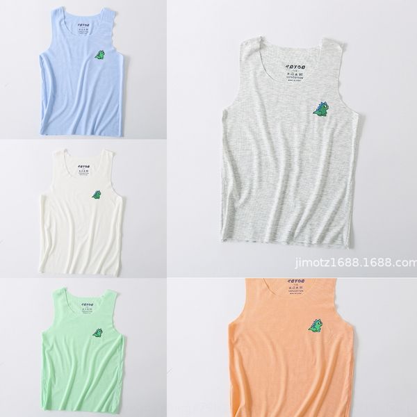 

cut new traceless children's mask boys and girls cool summer thin baby vest vest camisole, Blue