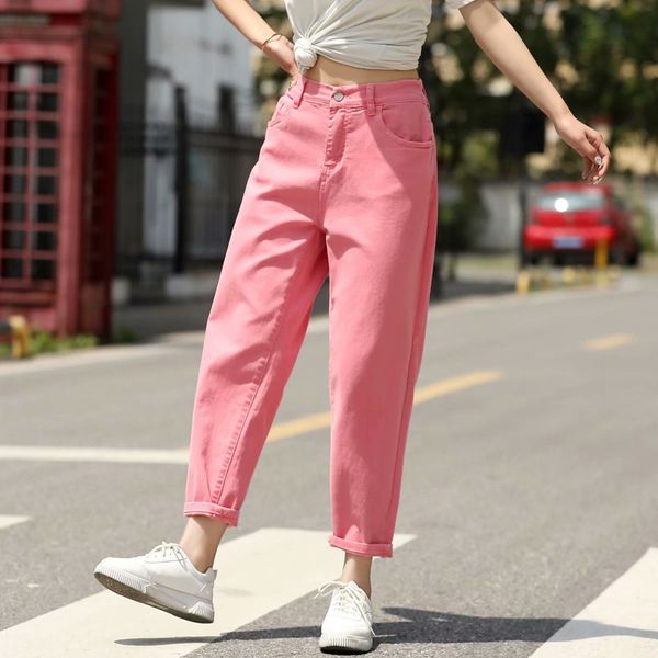 

great xia 8875 2020 summer new large size thin casual women's high elastic casual pants slimming candy color women's pants, Blue