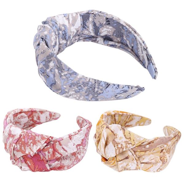 

women tie-dye camouflage print wide hair hoop big twist knot wash face bandana