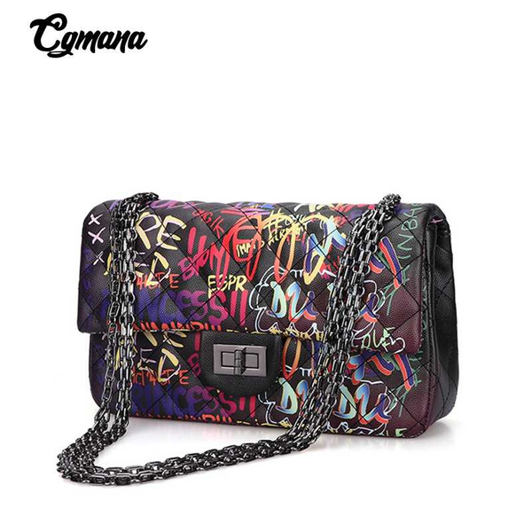 

bag for women 2020 color graffiti printed shoulder handbags travel bags women chain handbags ladies hand bags