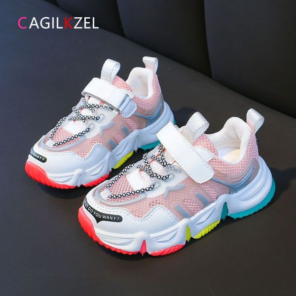 

cagilkzel нового лето радуга дети спортивной обувь для девочек кроссовок дышащей сетки повседневных детской обуви для девочек кроссовок маль, Black;red