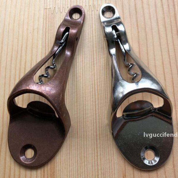

new arrival 2 in 1 retro metal wall mount red wine bottle opener bar tools beer bottle openers with screws lx1752