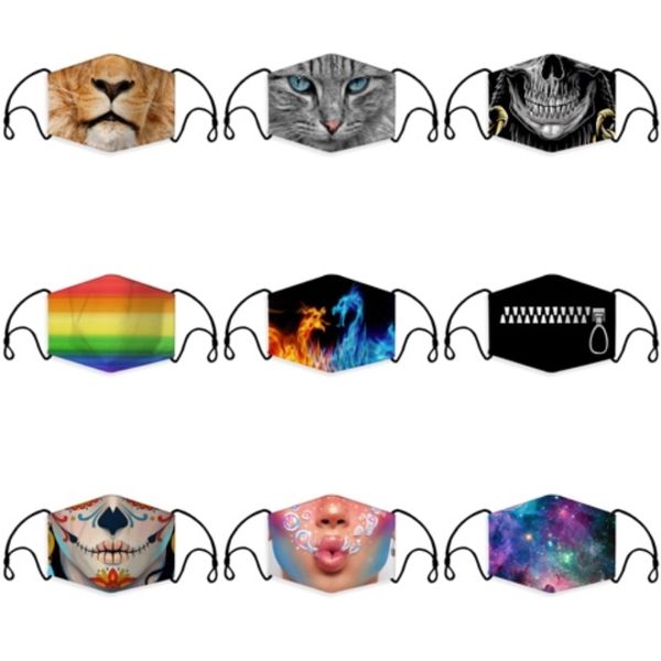 

breathable cotton black mouth face mask anti dust pm2.5 elastic earloop reusable protective masks for with retail package(5pc#327