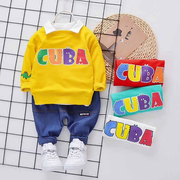 

clothing sets children clothes spring autumn kids boys girls letter lapel t shirt pants 2pcs/sets baby toddler infant sportswear, White