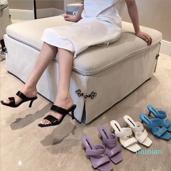

sandals and slippers female summer new fashion outer wear high heels red tide mesh korean candy-colored wild section 35-39, Black