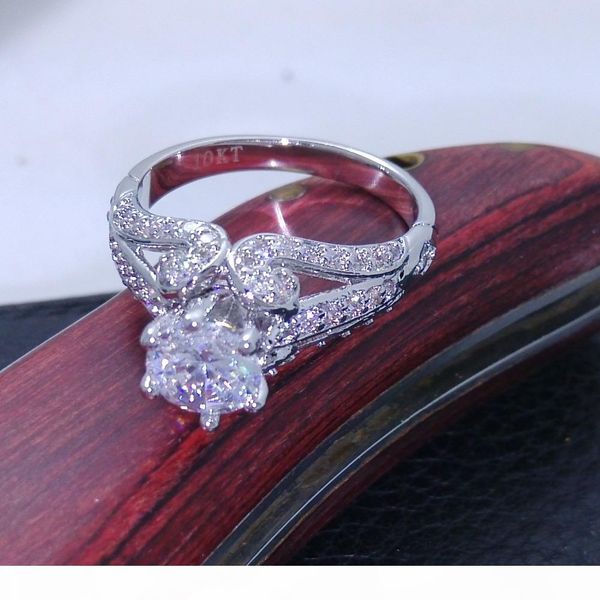 

классический роскошные женские кольца diamonique cz белого золота заполнило обручальное обручальное кольцо для женщин мужчин рождественского, Slivery;golden