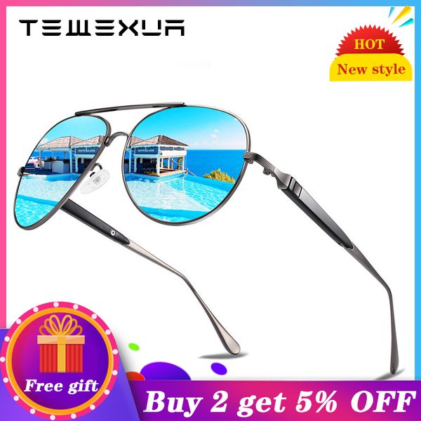 

tewexua 2020 brand pilot style polarized fashion men women sunglasses uv400 protection sunglasses male driving eyewear, White;black