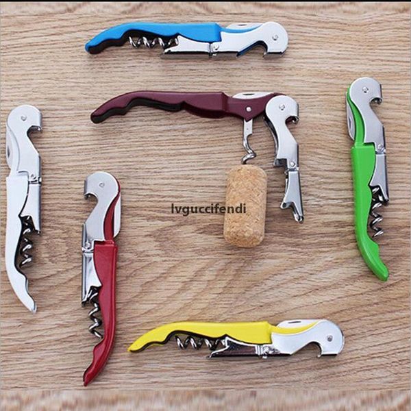 

eco-friendly 12*2cm professional folded wine bottle cap opener corkscrews stainless steel metal with plastic handle high quality
