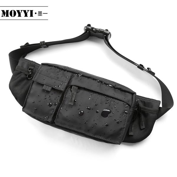 

moyyi waterproof crossbody bag men casual shoulder bags with sports belt chest bag zipper multi-layer backbags waist pack