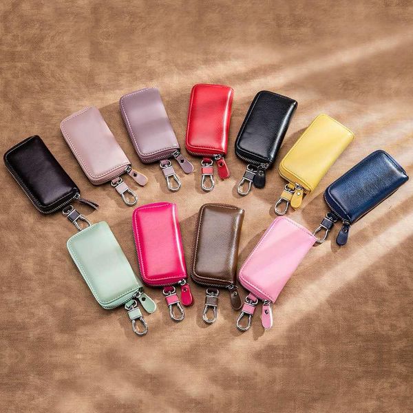 

designer key bag men s leather zipper wholesale multi function car key waist hanging men casual business key bag trend 930