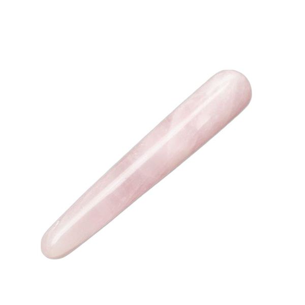 

himabm natural crystal rose quartz massage wand relaxing stone body acupoint point stick reiki healing stone face massage