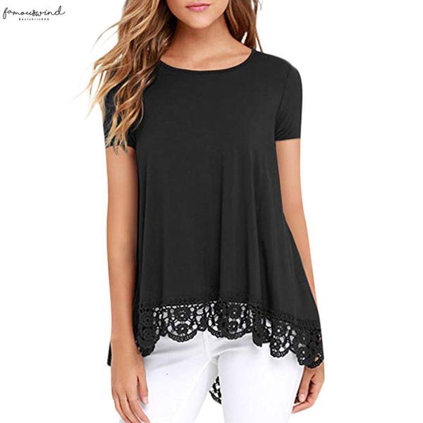 

women blouses camisa feminina casual hollow out o neck short sleeve loose lace patchwork tunic blouse blusas mujer de moda blouse, White