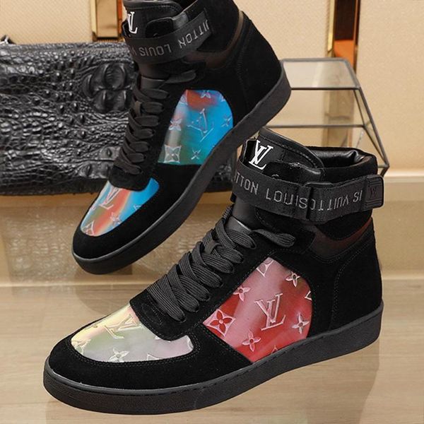 

new mens shoes boombox sneaker boot luxury ankle fashion bottes hommes casual shoes for men with origin box zapatos de hombre vintage design, Black