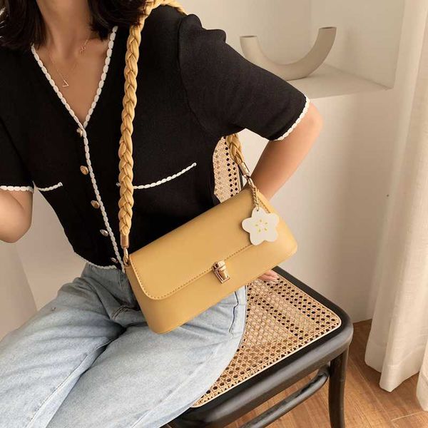 

pu leather flap bag lady crossbody bag women solid color shoulder bags female braided shoulder strap women handbags