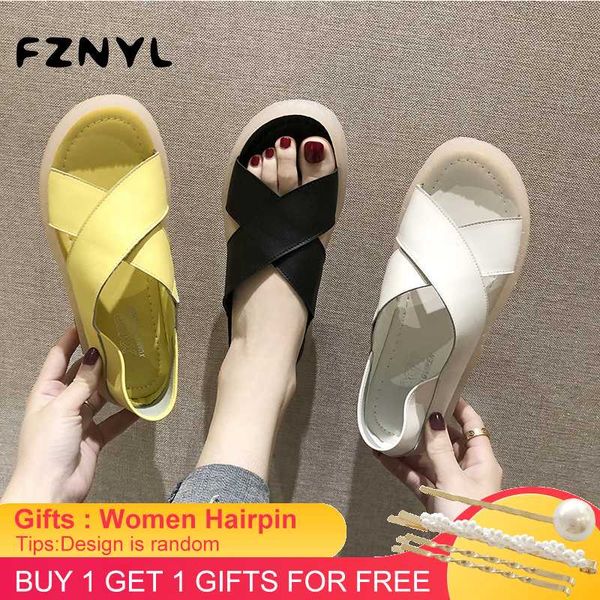

fznyl plus size women summer flat sandals solid color roman versatile shoes breathable fashion casual ing, Black