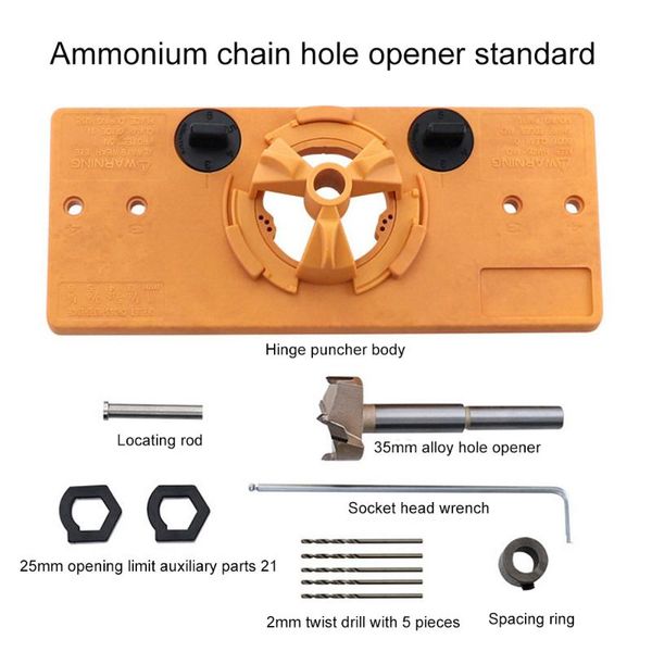 

35mm forstner hinge hole saw jig drilling guide locator hole opener door cabinets diy tool for woodworking