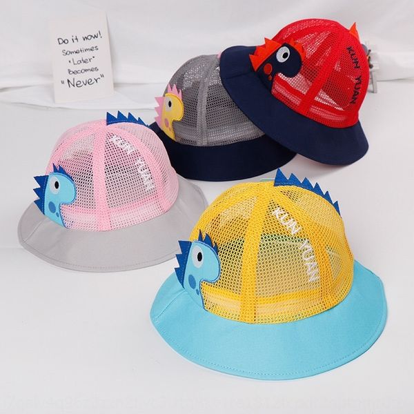 

dinosaur baby fisherman 2020 mesh breathable children sun bucket bucket hat outdoor travel baby sun hat, Yellow