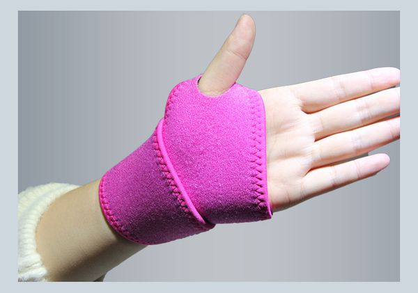 

adjustable elastic bracer body building training thumb wrap wrist gym weightlifting protective gear winding sports wristband 1pc, Black;red
