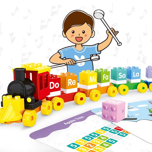 

25pcs children educational toys induction voice and play music train with large particle building blocks for early kids music learning 05