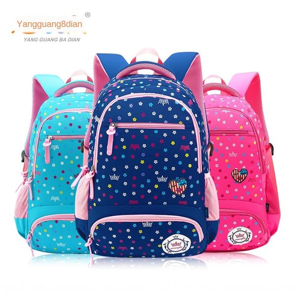 

pupil children's schoolbag girls 1-6 grade backpack korean backpack princess bag ultra light burden reduction