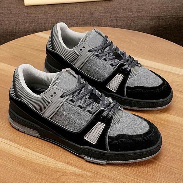 

легкий тренер тапки мужская обувь chaussures pour hommes коренастый кроссовки осень и зима моды vintage low top casual мужская обувь, Black