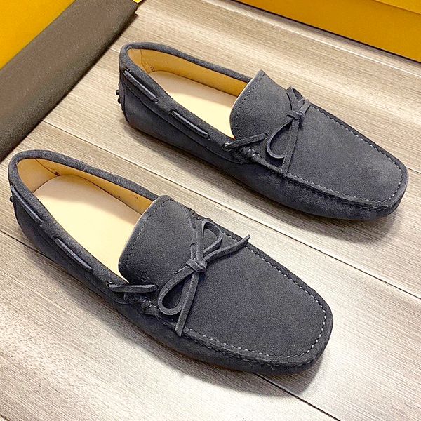 

new highquality mens casual bowknot leather shoes, nonslip wearresistant flat loafers, pedal driving shoes, stylish loafers with origina qap, Black