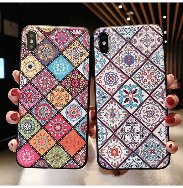 

muilt use mosaic neck lace strap waist band phone protection cases for iphone 6 7 8 x xr 11 pro max shockproof
