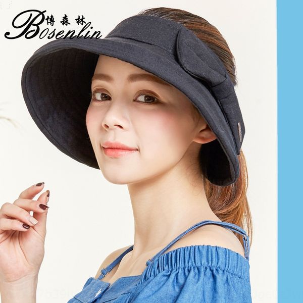 

summer leisure all-match travel uv protection korean protective female female foldable sun hat sun hat, Blue;gray