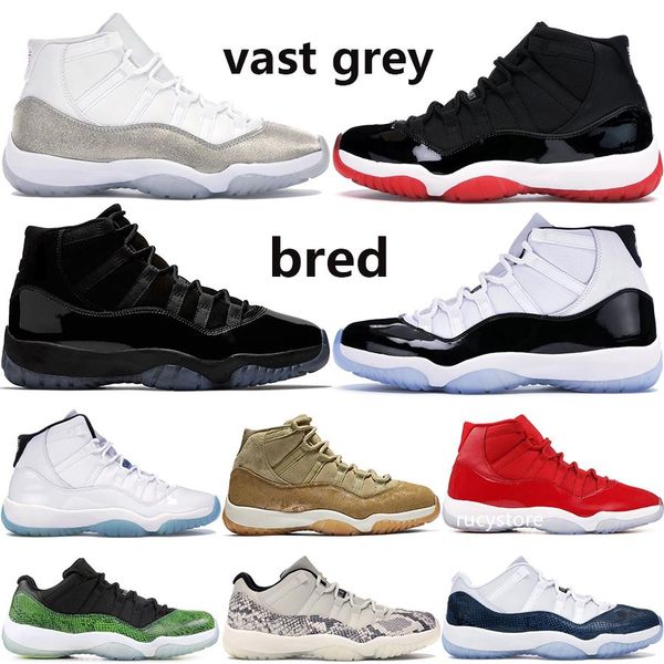 

new vast grey bred 11 11s jumpman basketball shoes men women concord 45 cap and gown legend blue nightshade mens trainers 36-47