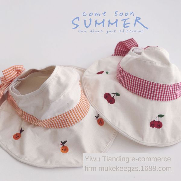 

7wiwb tianding интернет знаменитости битник вишня оранжевый вышитые детских пустой топ рыбак летом большой ковш ковш вышитых рыб, Yellow