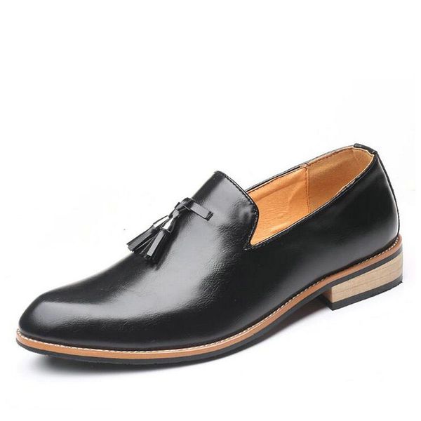 

new men dress shoes men's pointed business shoes oxford men formal large size 38-47, Black