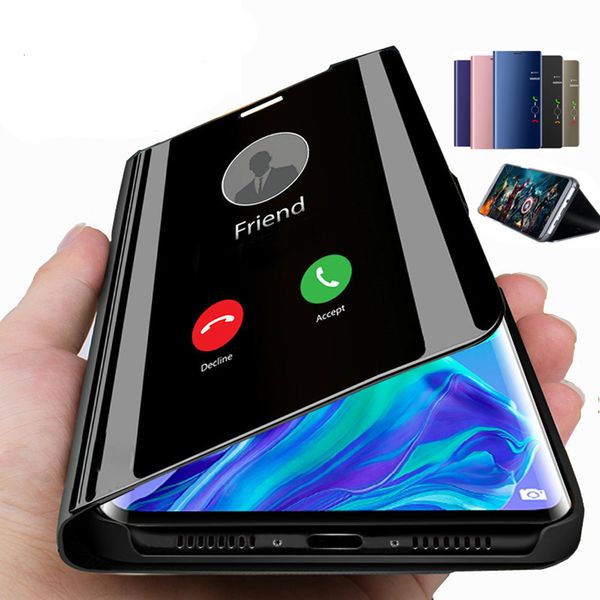 

smart mirror flip phone case for samsung galaxy s7 edge s8 s9 s10 s11 s10e s11e plus note 8 9 10 plus clear view cover note10 +