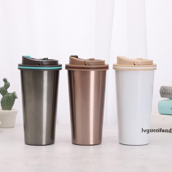 

portable mug bottle coffee tumbler stainless steel travel cup 500ml double wall coffee cup 3 colors