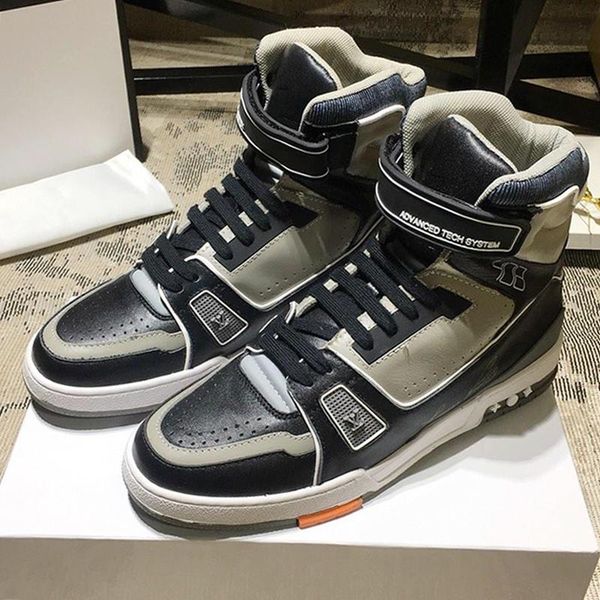 

2020 new mens shoes sneakers casual trendy lace -up trainers hiking walking outdoor trainer sneaker boot mens shoes fashion bottes hommes sa, Black