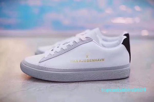 

1han kjobenhavn x clyde stitched mens and womens casual shoes low sneakers couples platform shoes size 36-44 t04, Black