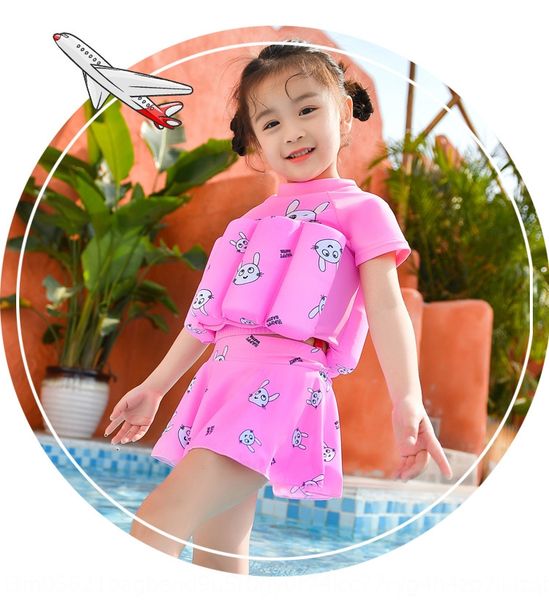 

gdlu0 2020 new children's buoyancy swimsuit women's split short sleeve cartoon korean style swimsuitshorts swimsuit shorts one-pie, White;black