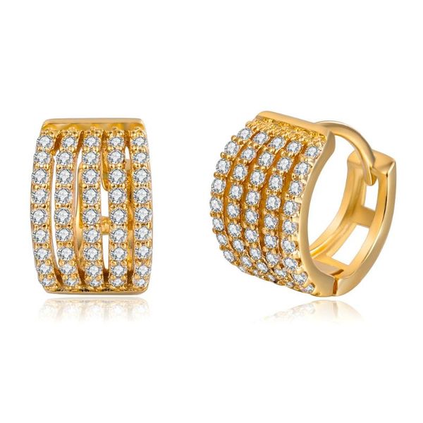 

angel girl round tri-color zircon hoop earrings, simple and unique fashion women's christmas gift earrings e1609868, Golden